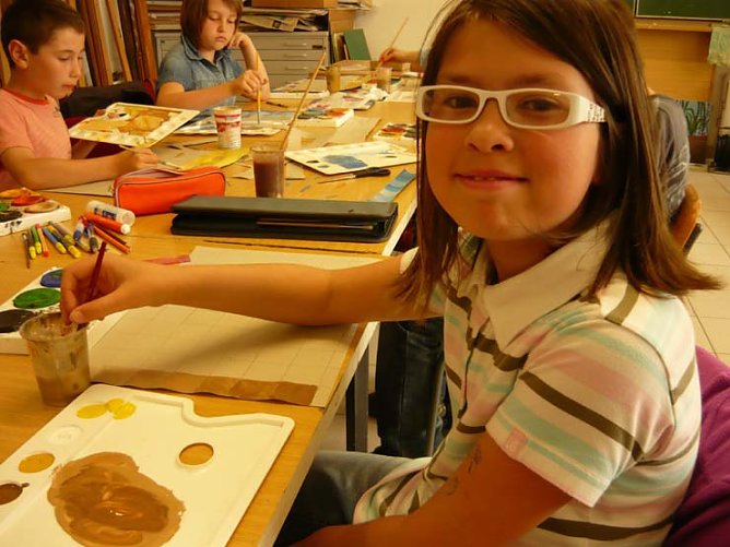 Kinderkurs in Museumswerkstatt (Foto: Fred B&ouml;hme)