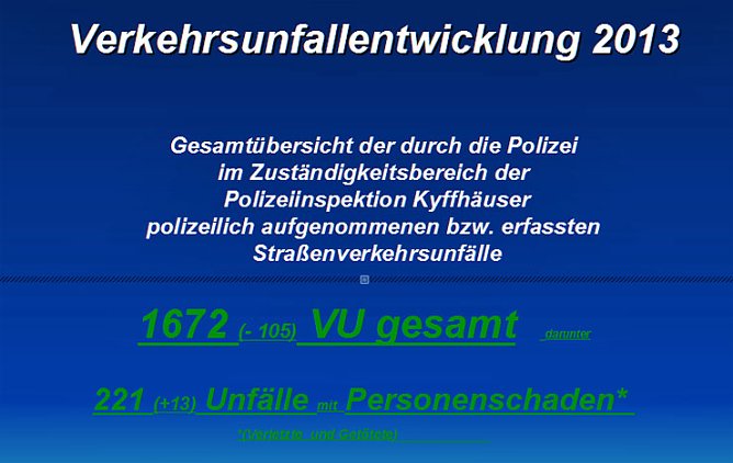 Verkehrsunfallstatistik f&uuml;r 2013 (1) (Foto: Polizeiinspektion Kyffh&auml;user)