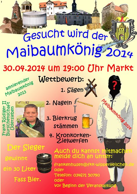 Wahl des 11. Maibaum-Königs und mehr (Foto: Stadt Bad Frankenhausen) Wahl des 11. Maibaum-Königs und mehr (Foto: Stadt Bad Frankenhausen)