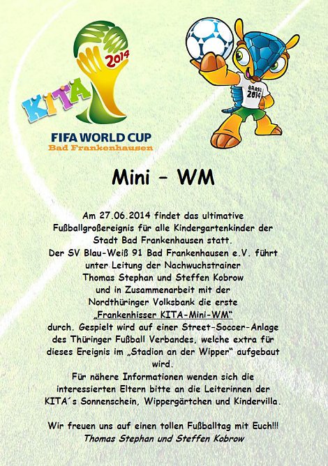 Mini – WM in Frankenhausen (Foto: Steffen Kobrow) Mini – WM in Frankenhausen (Foto: Steffen Kobrow)