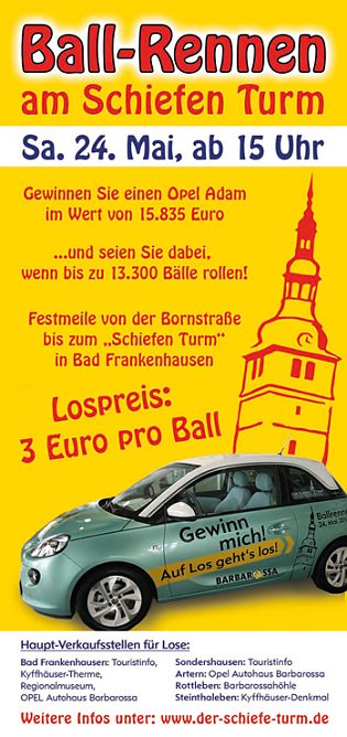 Großes Ballrennen am Samstag (Foto: Stadt Bad Frankenhausen) Großes Ballrennen am Samstag (Foto: Stadt Bad Frankenhausen)