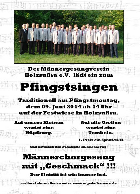 Traditionelles Pfingstsingen in Holzsußra (Foto: Steffen Lupprian) Traditionelles Pfingstsingen in Holzsußra (Foto: Steffen Lupprian)