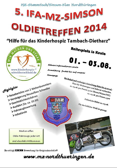 "MZ-Stammtisch und Simson Klan Nordthüringen" (Foto: "MZ-Stammtisch und Simson Klan Nordthüringen") "MZ-Stammtisch und Simson Klan Nordthüringen" (Foto: "MZ-Stammtisch und Simson Klan Nordthüringen")