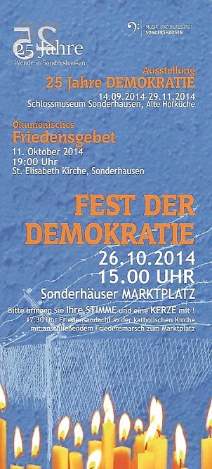 Fest der Demokratie am Sonntag (Foto: Stadt Sondershausen)