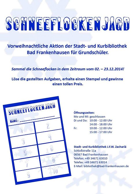 Schneeflockenjagd in Bad Frankenhausen (Foto: Stadt Bad Frankenhausen)