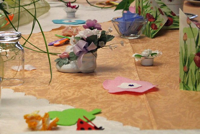 F&uuml;r Frauentagsfeier geschm&uuml;ckt (Foto: Karl-Heinz Herrmann)