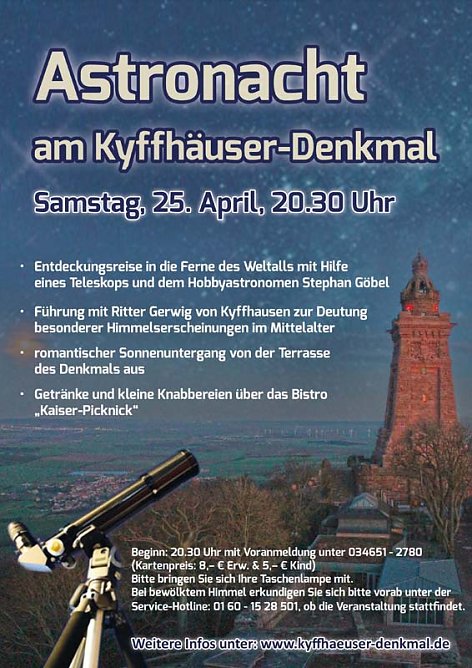 Erste Astro-Nacht am Kyffh&auml;user-Denkmal (Foto: Stadtmarketing Bad Frankenhausen)