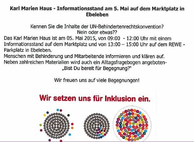 Inklusion (Foto: Karl-Marien-Haus) Inklusion (Foto: Karl-Marien-Haus)