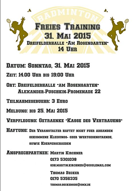 Freies Training im Badminton (Foto: Privat)