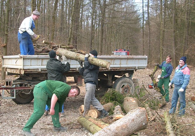Vorbereitung Maifeuer in Westerengel (Foto: Karl-Heinz Herrmann)