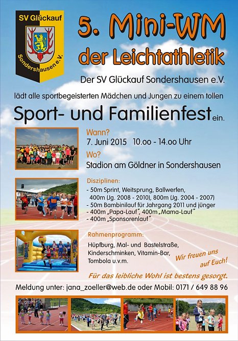 5. Mini-WM der Leichtathletik (Foto: Sv Glückauf Sondershausen) 5. Mini-WM der Leichtathletik (Foto: Sv Glückauf Sondershausen)