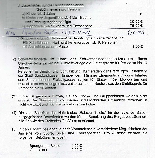 Neuer Familientarif beim Baden (Foto: Stadt Sondershausen)