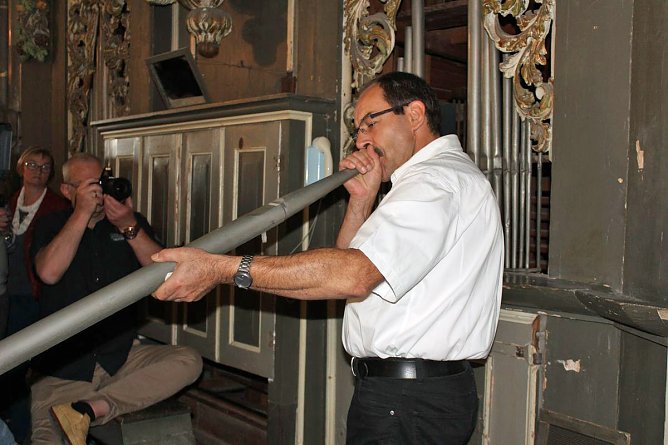 Das Innenleben der Strobel-Orgel (Foto: Karl-Heinz Herrmann) Das Innenleben der Strobel-Orgel (Foto: Karl-Heinz Herrmann)
