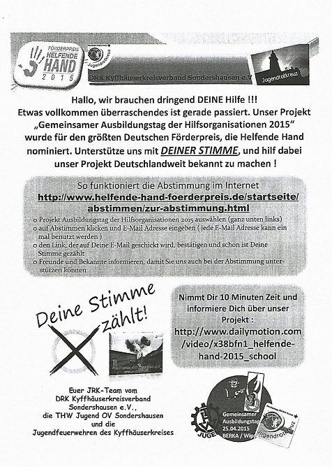 Helfende Hand braucht Unterst&uuml;tzung (Foto: Karl-Heinz Herrmann)