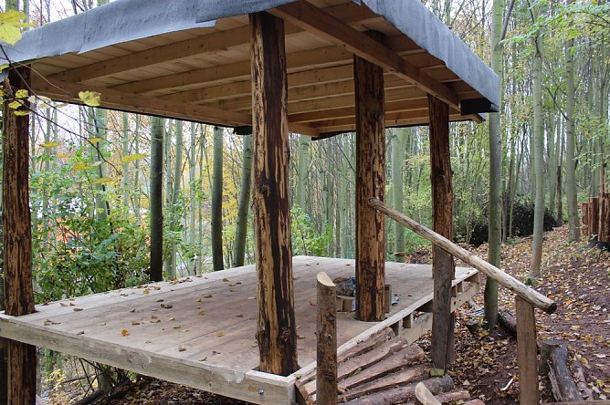 Richtfest auf dem Abenteuerspielplatz (Foto: Karl-Heinz Herrmann)