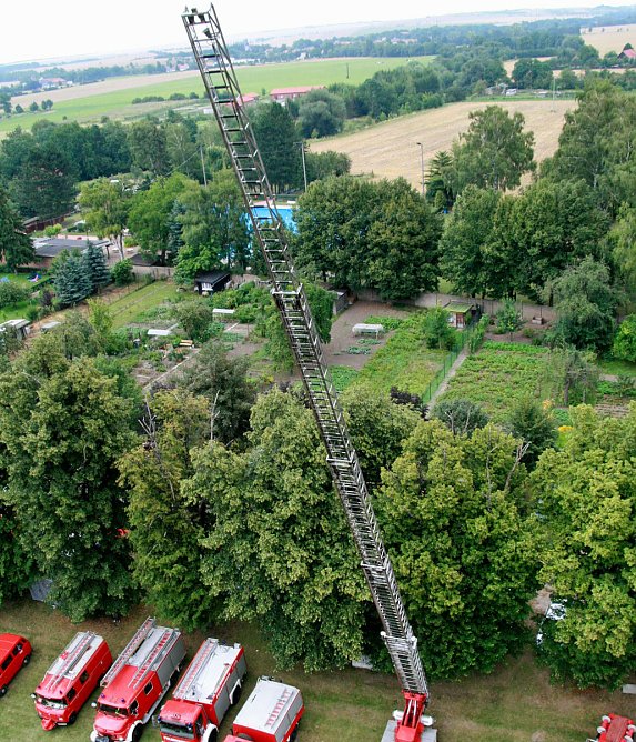Alles im Lot mit der Drehleiter? (Foto: Günter Herting) Alles im Lot mit der Drehleiter? (Foto: Günter Herting)