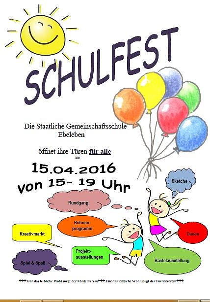 Wer da nicht vorbei kommt, ist selber schuld! (Foto: Gemeinschaftsschule Ebeleben)