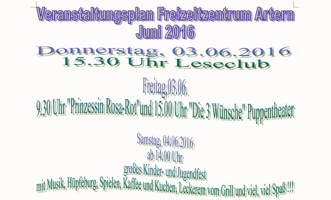 Was ist in Artern los (Foto: Freizeizentrum Artern)