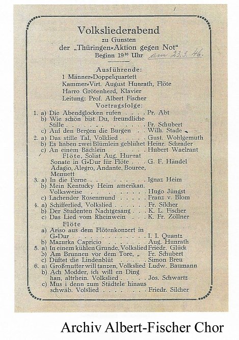 Chorgesang vom Feinsten (Foto: Archiv Albert Fischer Chor) Chorgesang vom Feinsten (Foto: Archiv Albert Fischer Chor)