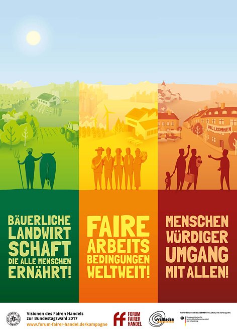 Visionen des Fairen Handels für die Bundestagswahl 2017 (Foto: Forum Fairer Handel) Visionen des Fairen Handels für die Bundestagswahl 2017 (Foto: Forum Fairer Handel)