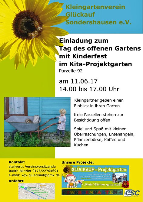 Kleingartenverein Gl&uuml;ckauf Sondershausen e.V. l&auml;dt ein (Foto: Judith Blinzler)