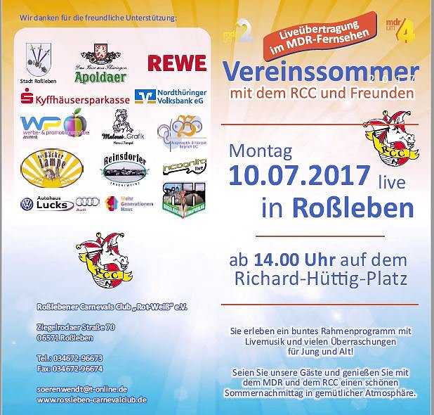 MDR-Vereinssommer 2017 in Ro&szlig;leben (Foto: Stadtmarketing Bad Frankenhausen)