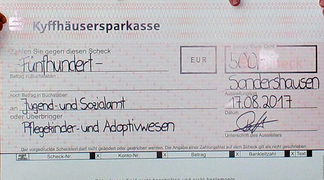 Spendenscheck (Foto: Karl-Heinz Herrmann)