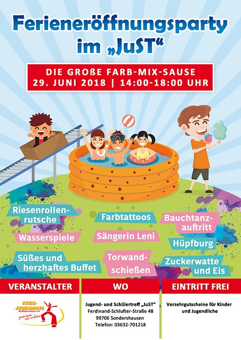 Ferieneröffnungsparty Farb-Mix-Sause (Foto: JUST) Ferieneröffnungsparty Farb-Mix-Sause (Foto: JUST)