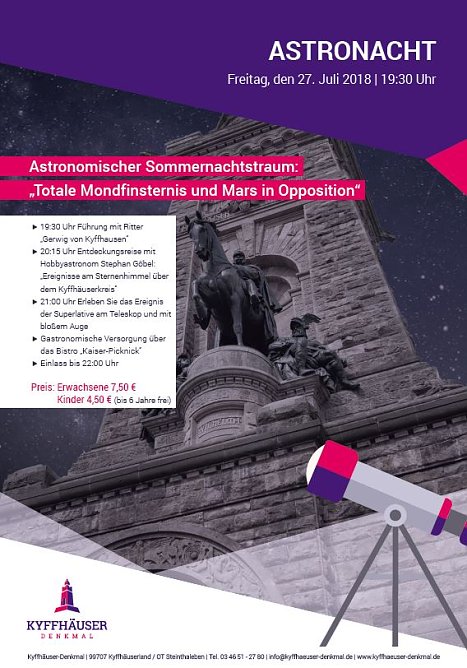 Mondfinsternis &uuml;ber dem Kaiser Wilhelm Denkmal (Foto: Stadtmarketing Bad Frankenhausen)
