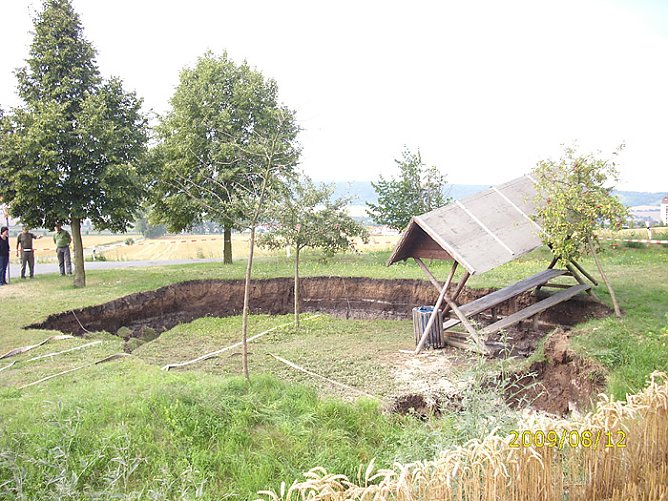 Erdfall Bad Frankenhausen vom August (Foto: Stadt Bad Frankenhausen)