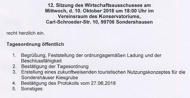 &Ouml;ffentlichen Sitzung Wirtsschaftsausschuss und mehr (Foto: Stadt Sondershausen)
