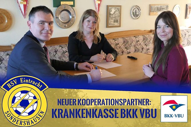 Krankenkasse BKK VBU - Neuer Kooperationspartner (Foto: BSV Eintracht Sondershausen) Krankenkasse BKK VBU - Neuer Kooperationspartner (Foto: BSV Eintracht Sondershausen)