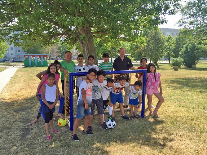 Fu&szlig;balltore f&uuml;r den Aktivtreff in Bad Frankenhausen (Foto: Diakonie)