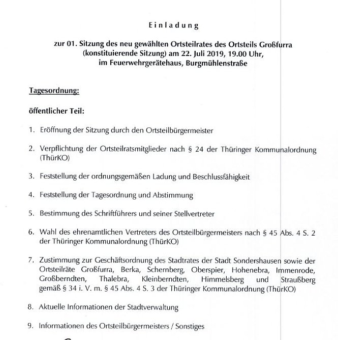 Meldungen aus der Stadtverwaltung (Foto: Stadt Sondershausen)