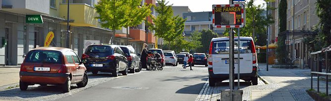 Geschwindigkeit wird angezeigt (Foto: Stadt Sondershausen)
