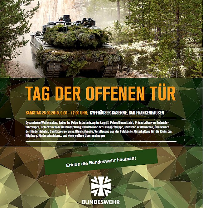 Kyffhäuserkaserne öffnet die Tore (Foto: Bundeswehr) Kyffhäuserkaserne öffnet die Tore (Foto: Bundeswehr)