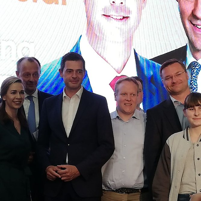 Redefeuerwerk mit Friedrich Merz und Mike Mohring in Nordhausen (Foto: Stefan Schard)
