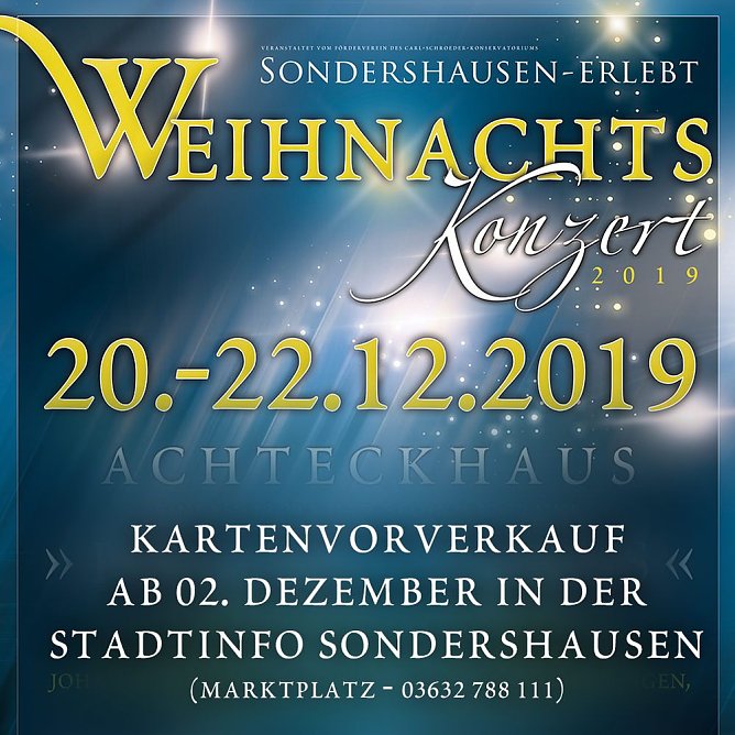 Drei Tage Weihnachtskonzert in Sondershausen (Foto: Alexander Wiegmann) Drei Tage Weihnachtskonzert in Sondershausen (Foto: Alexander Wiegmann)