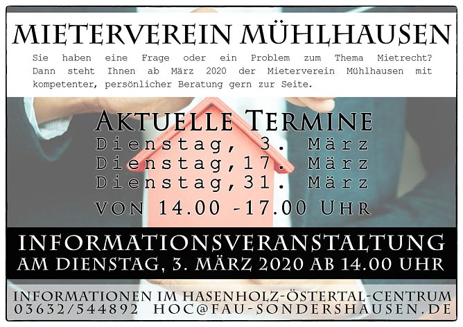 Informationsveranstaltung vom Mieterverein M&uuml;hlhausen (Foto: HOC)