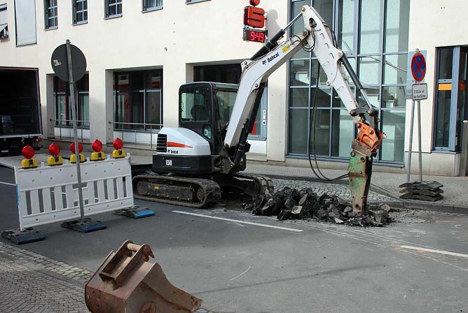 Weitere Stra&szlig;ensperre in Sondershausen (Foto: Karl-Heinz Herrmann)