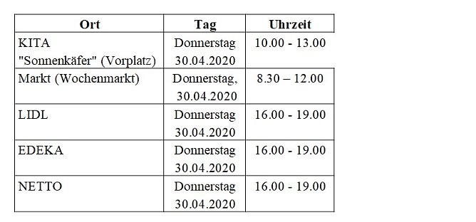 Maskenverteilung in der Stadt Greu&szlig;en (Foto: Stadt Greu&szlig;en)