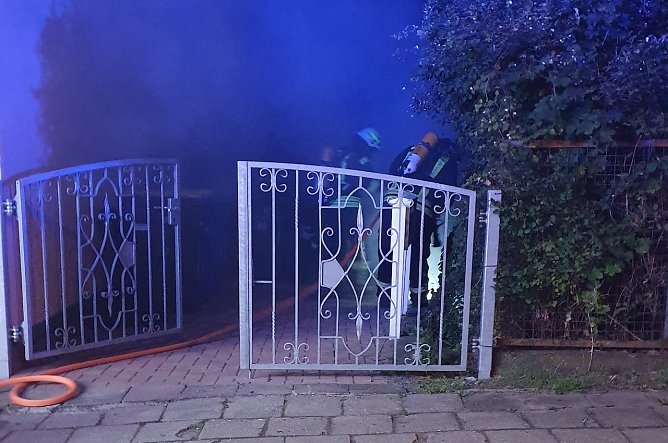 Brandstelle heute Nacht in Sondershausen (Foto: S.Dietzel)
