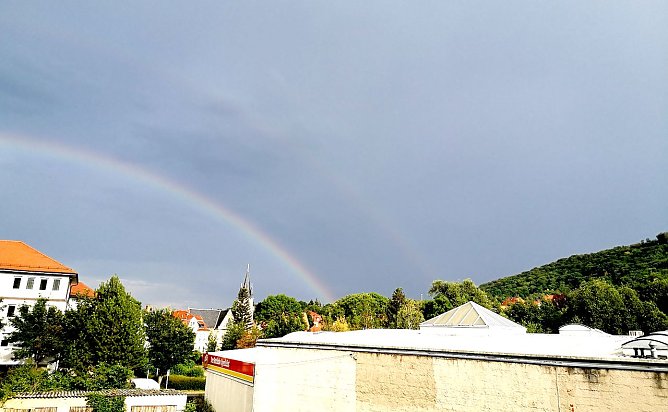 Doppelter Regenbogen in Sondershausen (Foto: T. Leipold aus Sondershausen)