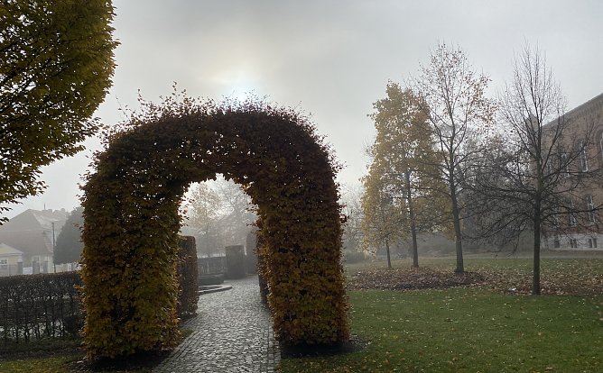 Neblige Kurpromenade in Bad Langensalza (Foto: oas)