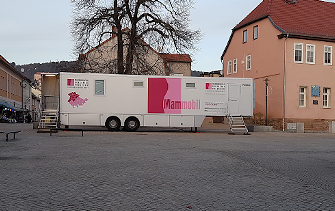 Mammobil in Bad Frankenhausen (Foto: Screening-Thueringen-NordWest) Mammobil in Bad Frankenhausen (Foto: Screening-Thueringen-NordWest)