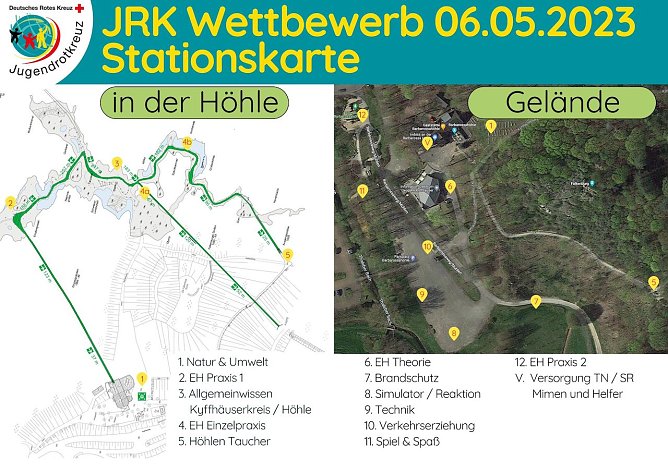 Skizze Parcours an und in der Barbarossah&ouml;hle (Foto: Jugendrotkreuz)