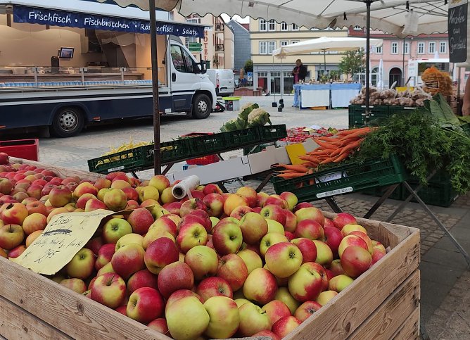 Wochenmarkt in Sondershausen (Foto: Janine Skara) Wochenmarkt in Sondershausen (Foto: Janine Skara)