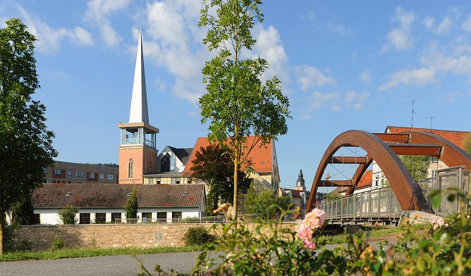 Panorama - Blick von der Wipperbr&uuml;cke auf die Stadt Sondershausen (Foto: Stadtmarketing Sondershausen)