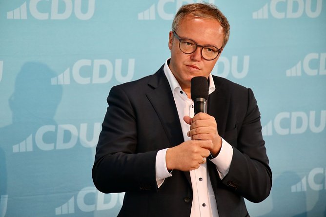 Der CDU Spitzenkandidat f&uuml;r Th&uuml;ringen, Mario Voigt (Foto: agl)