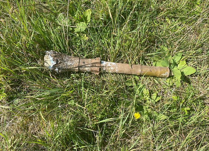 Gefundene Granate (Foto: Polizei)